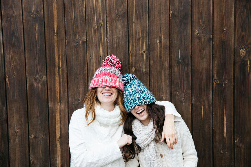 homeschool mom and daughter laughing